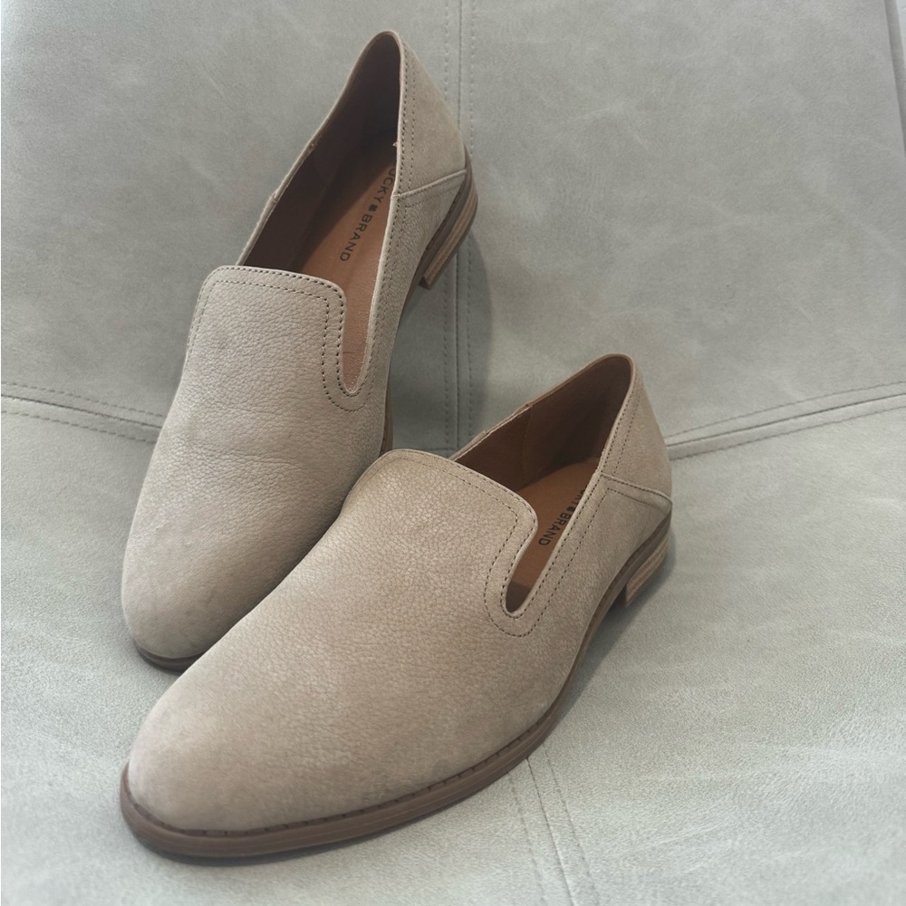 Lucky Brand Women's Cahill Slip-on Loafer Flat Mules Size 7- Smokey Grey Leather